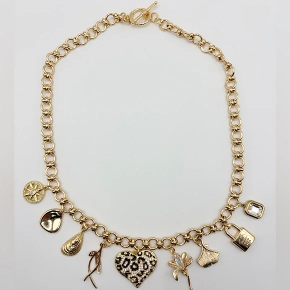 NEW Original Gold Plated Charm Necklace with Leopard Heart Made by Me :) - Picture 6 of 6